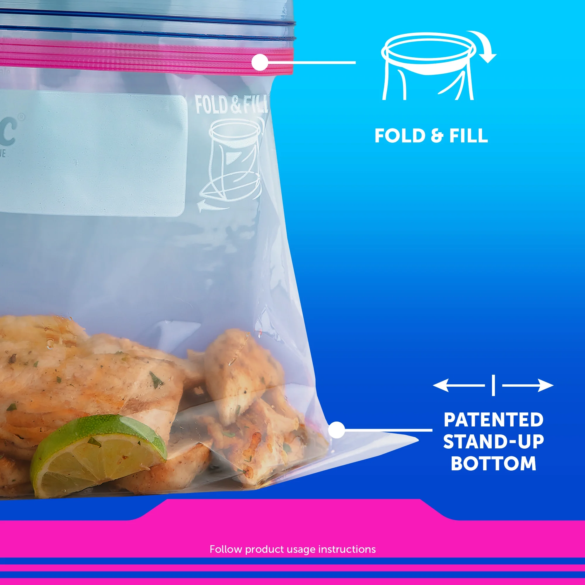 Ziploc® Storage Gallon Grip N Seal Technology 20, 30, 40, 60, 75,80 Bags ถุงเก็บอาหาร ถุงอเนกประสงค์ ซีลระบบสามชั้น