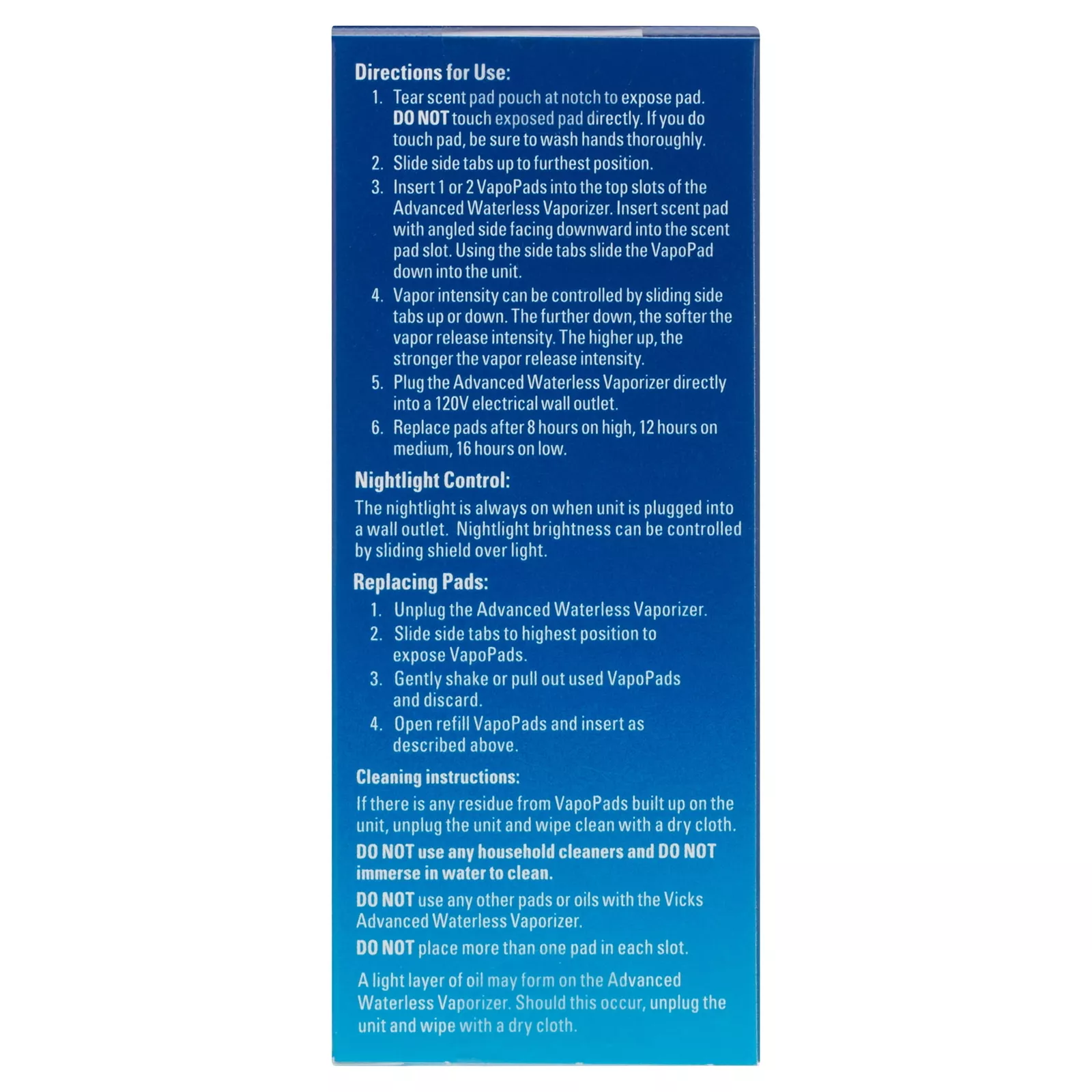 Vicks® Advanced Waterless Vaporizer Long Lasting Soothing Vapors Model.V1750 วิคส์ เครื่องทำไอระเหย