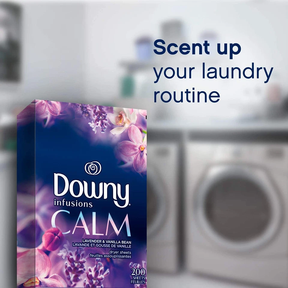 Downy® Infusions Calm Dryer 200 Sheets แผ่นหอมอบผ้า ดาวน์นี่ อินฟิวชั่น