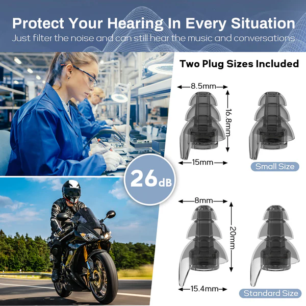 Hearprotek® Ear Plugs for Noise Reduction 26dB ที่อุด ความเที่ยงตรงสูง ใช้ซ้ำได้ สําหรับทุกเพศ