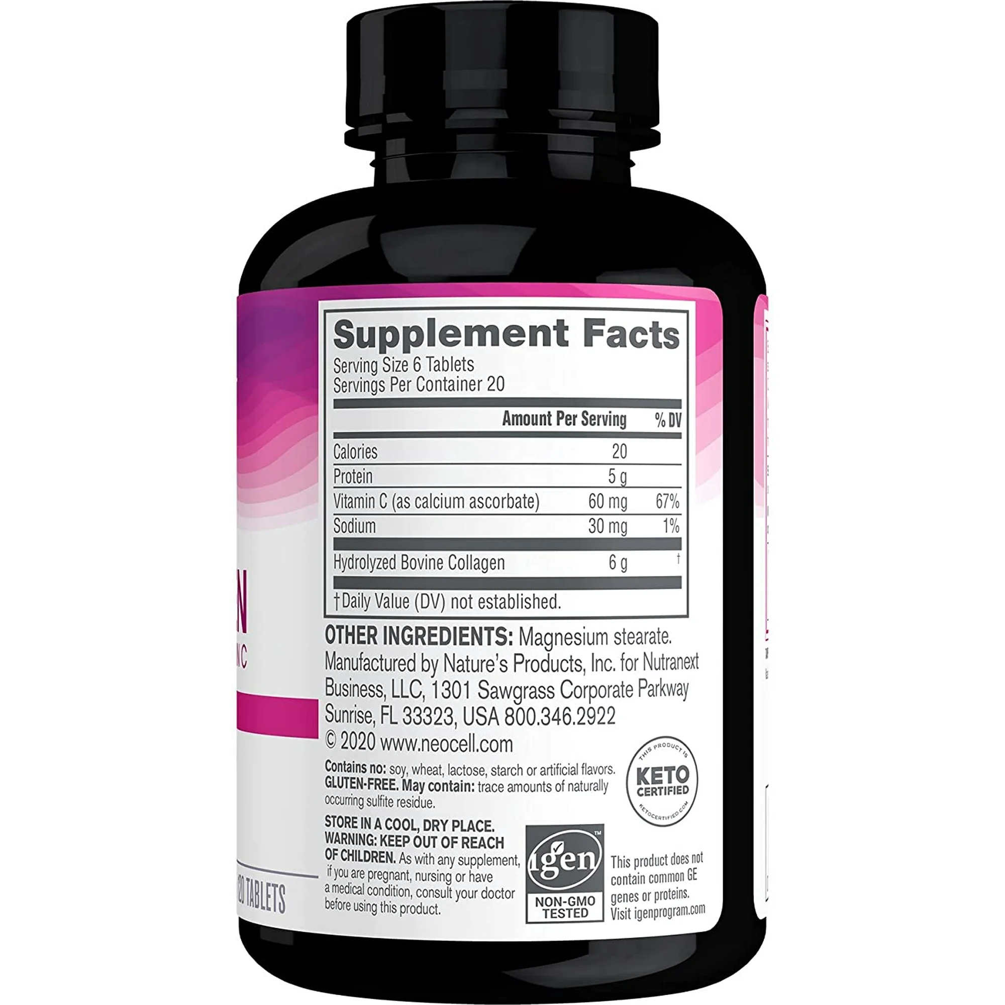 (Pro Order) นีโอเซลล์ คอลลาเจนชนิด 1&3 + วิตามินซี Neocell Super Collagen + C Type 1 & 3, 6000mg 120 Tablets บำรุงผิว ผม เล็บ และกระดูก