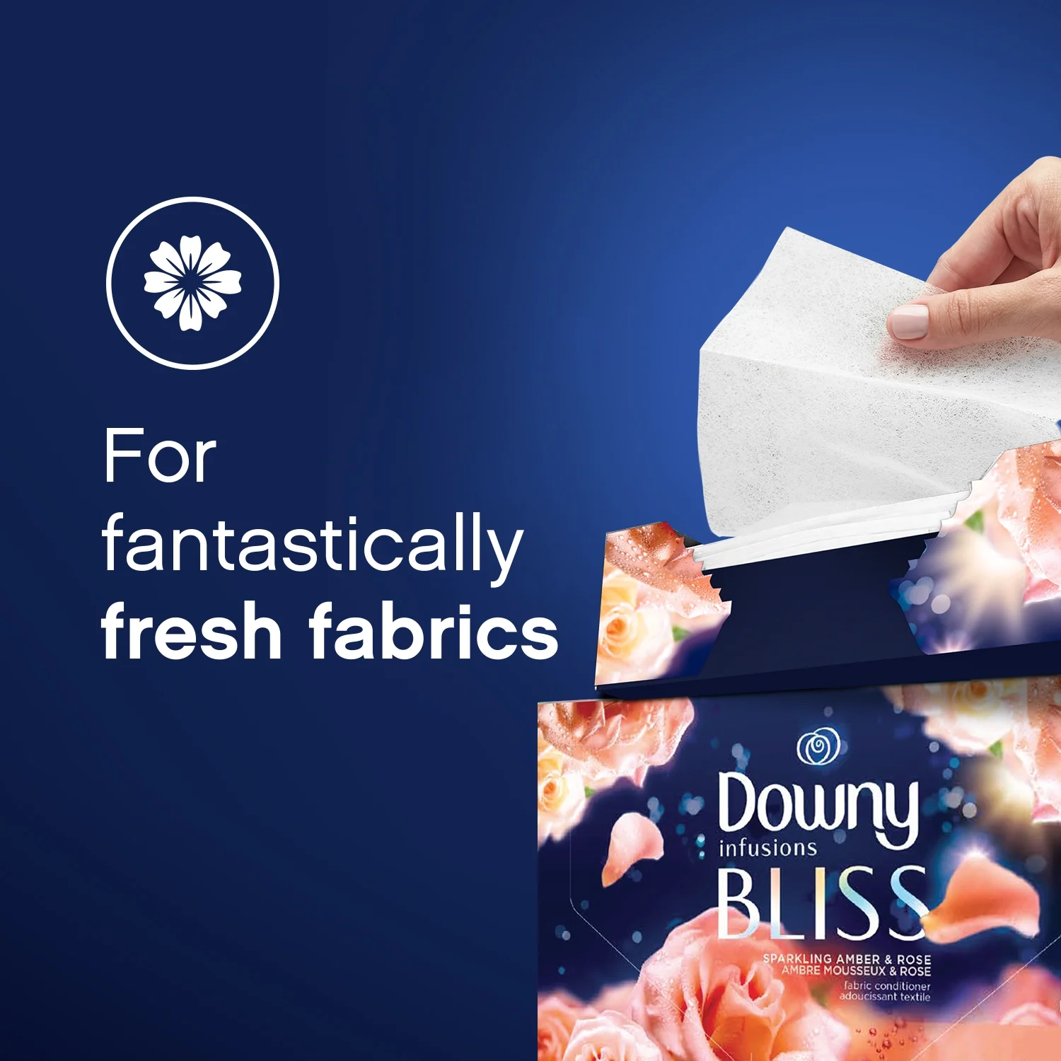 Downy® Infusions Bliss Dryer Sheets 105, 200 Sheets แผ่นหอมอบผ้า ดาวน์นี่