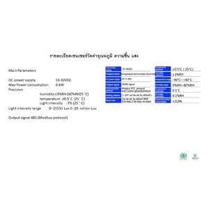 รายละเอียดเซนเซอร์วัดค่า อุณหภูมิ ความชื้น แสง