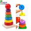 ของเล่นไม้ ของเล่นเสริมพัฒนาการ Rainbow Tower ห่วงไม้สีรุ้งสวมหลัก