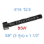 สกรูหัวจมหุนดำ 3/8" (3 หุน) x 1.1/2" เกลียว (BSW) เกรด 12.9