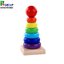ของเล่นไม้ ของเล่นเสริมพัฒนาการ Rainbow Tower ห่วงไม้สีรุ้งสวมหลัก