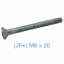 สกรูหัวเตเปอร์มิลขาว (JF) M8 x 20