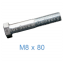 สกรูหัวเหลี่ยมมิลขาว M8 x 80
