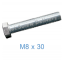 สกรูหัวเหลี่ยมมิลขาว M8 x 30