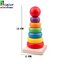 ของเล่นไม้ ของเล่นเสริมพัฒนาการ Rainbow Tower ห่วงไม้สีรุ้งสวมหลัก