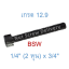 สกรูหัวจมหุนดำ 1/4" (2 หุน) x 3/4" เกลียว (BSW) เกรด 12.9