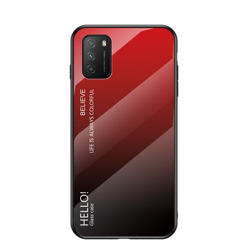 เคส Xiaomi 11T / 11T Pro #เคสฝาหลัง Gradient Color Glass + PC + TPU Hybrid Case