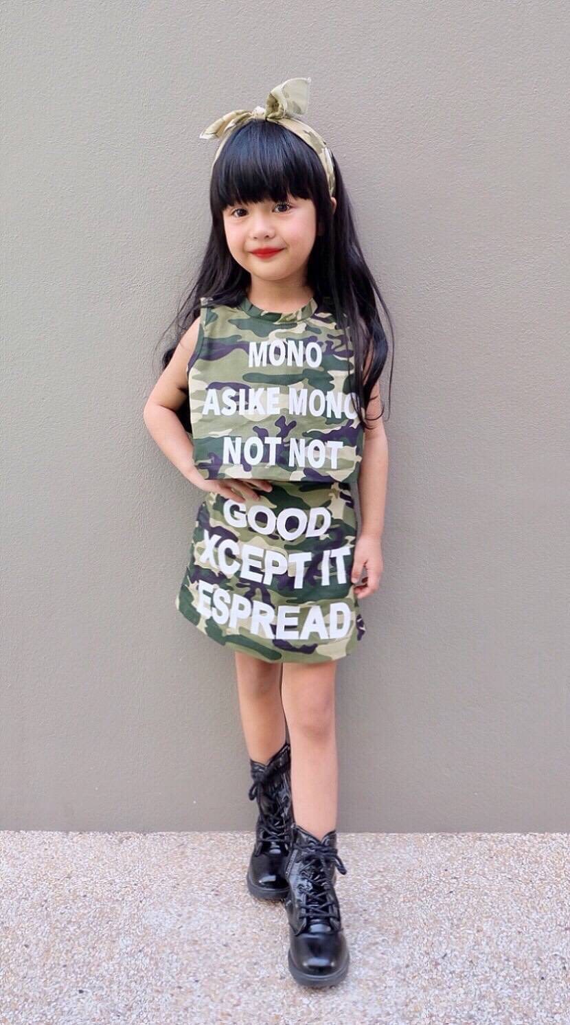 Set เสื้อกับกระโปรงเด็กหญิง สุดเท่ห์