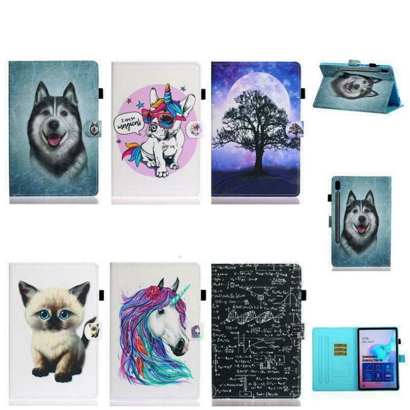 เคส Samsung Galaxy Tab S6 10.5 SM-T860 SM-T865 #เคสฝาพับหนัง PU พิมพ์ลาย Pattern Printing PU Leather Flip
