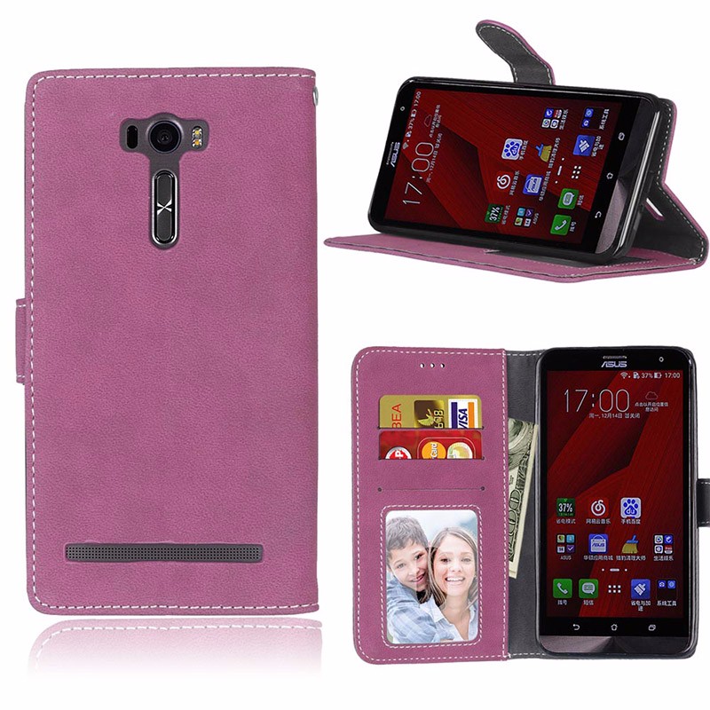 Case Asus Zenfone 2 Laser ZE601KL เคสฝาพับหนัง PU แบบกระเป๋าสตางค์สไตล์วินเทจ