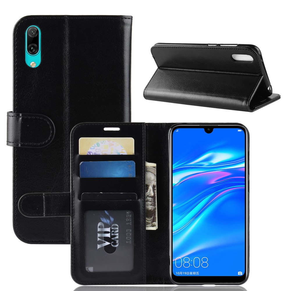 Case Huawei Y7 Pro (2019) #เคสฝาพับหนัง PU ผิวหนังม้าสไตล์กระเป๋าสตางค์