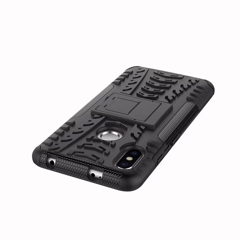 Case Xiaomi Redmi Note 5 #เคสฝาหลังกันลื่น Cool Tyre Pattern Kickstand (PC + TPU)