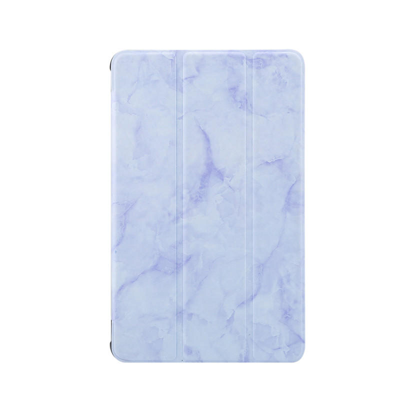 Case Samsung Galaxy Tab A7 Lite 8.7" T220 T225 #เคสฝาพับปกสามพับลายเนื้อหินอ่อน Marble Texture Tri-fold PU Leather + PC Stand Tablet Shell
