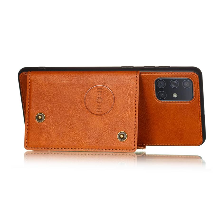 เคส Samsung Galaxy Note 10 Lite #เคสฝาหลัง TPU เคลือบหนัง PU มีที่เก็บบัตร PU Leather Coated TPU Card Holder Magnetic Kickstand