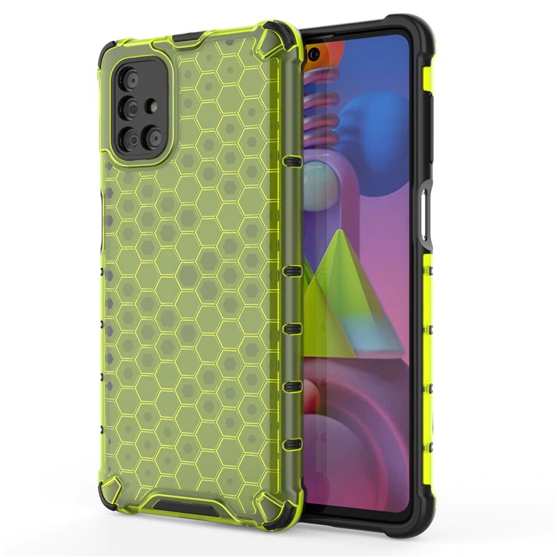 เคส Samsung Galaxy M51 #เคสฝาหลังกันกระแทก Honeycomb Shock Absorber TPU + PC + Silicone Hybrid
