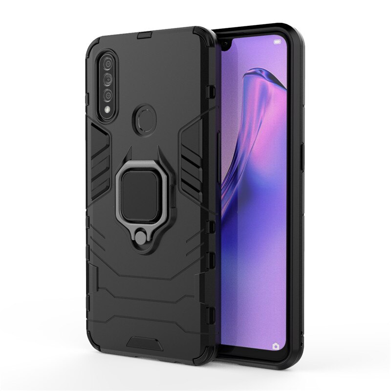 Case OPPO A31 2020 #เคสฝาหลังพลาสติกแข็ง +TPU Hybrid Case มีแหวนสวมนิ้วโลหะ