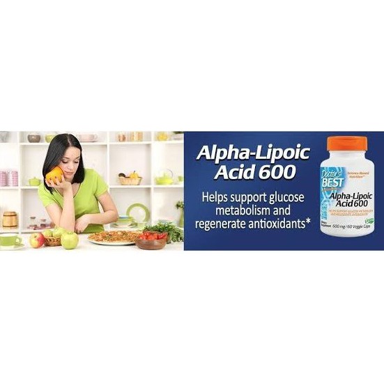 Doctor's Best® Alpha-Lipoic Acid 600mg 60 Veggie Caps Universal Antioxidant กรดอัลฟาไลโปอิก สารต้านอนุมูลอิสระ