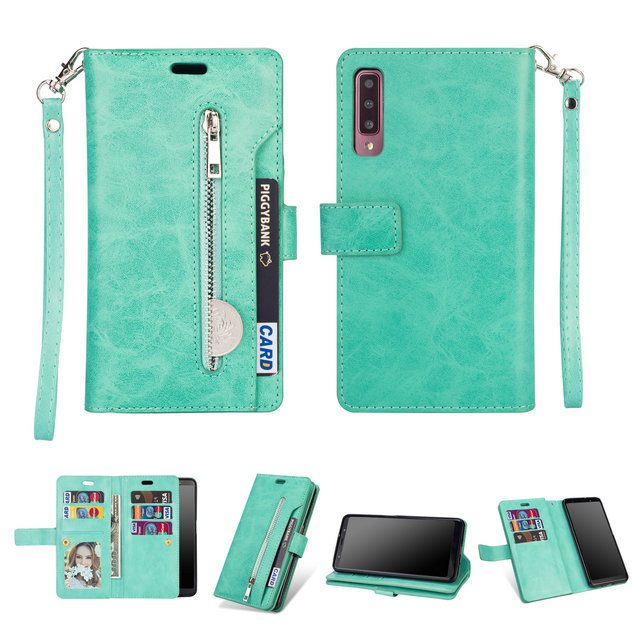้เคส Samsung Galaxy A50 / A50s / A30s #เคสฝาพับแบบกระเป๋าสตางค์ช่องใส่บัตรหลายช่อง Multi-slot Wallet Zippered Leather พร้อมสายคล้อง