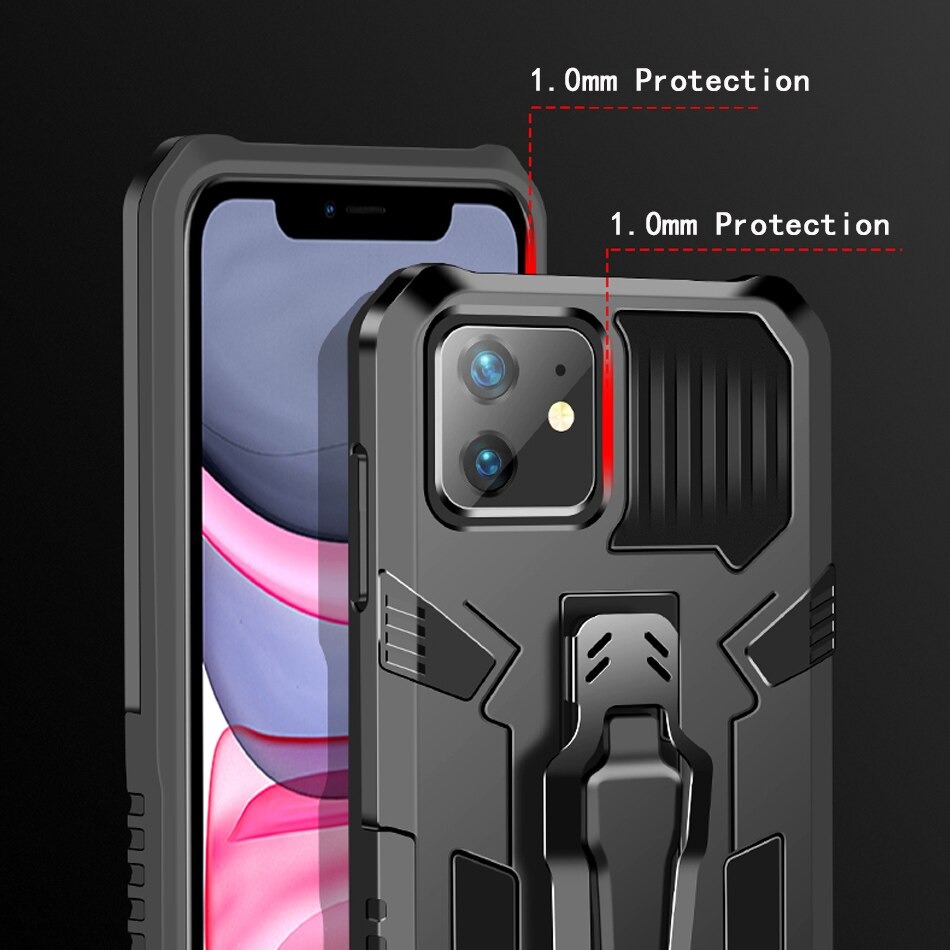 เคส Iphone 14 Pro Max #เคสฝาหลังกันกระแทกมีคลิบหนีบ ไฮบริด พลาสติก+TPU Heavy Duty R