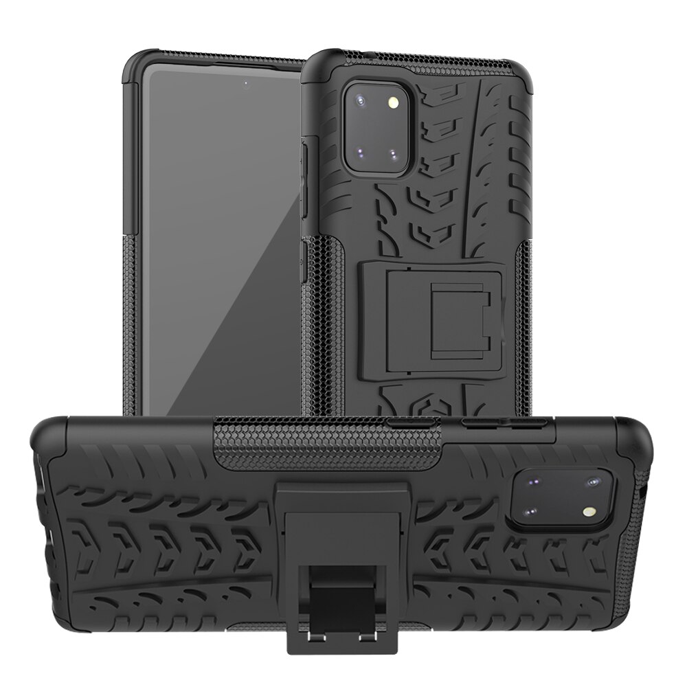 Case Samsung Galaxy Note 10 lite #เคสฝาหลังกันลื่น Cool Tyre Pattern Kickstand (PC + TPU)