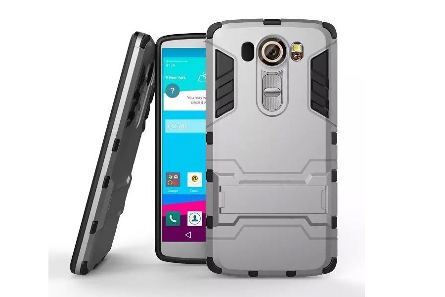 Case LG V10 #เคสป้องกัน Hybrid PC + TPU มีขาตั้งในตัว สีสันสวยงามทันสมัย