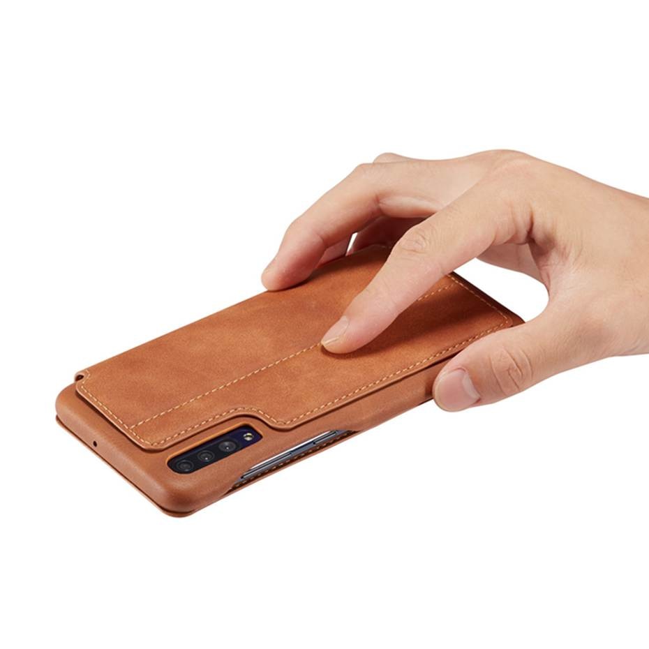Case Samsung Galaxy A50 / A50s / A30s #เคสฝาพับหนัง PU มีช่องใส่บัตร LC.IMEEKE Retro Style Leather Card Holder