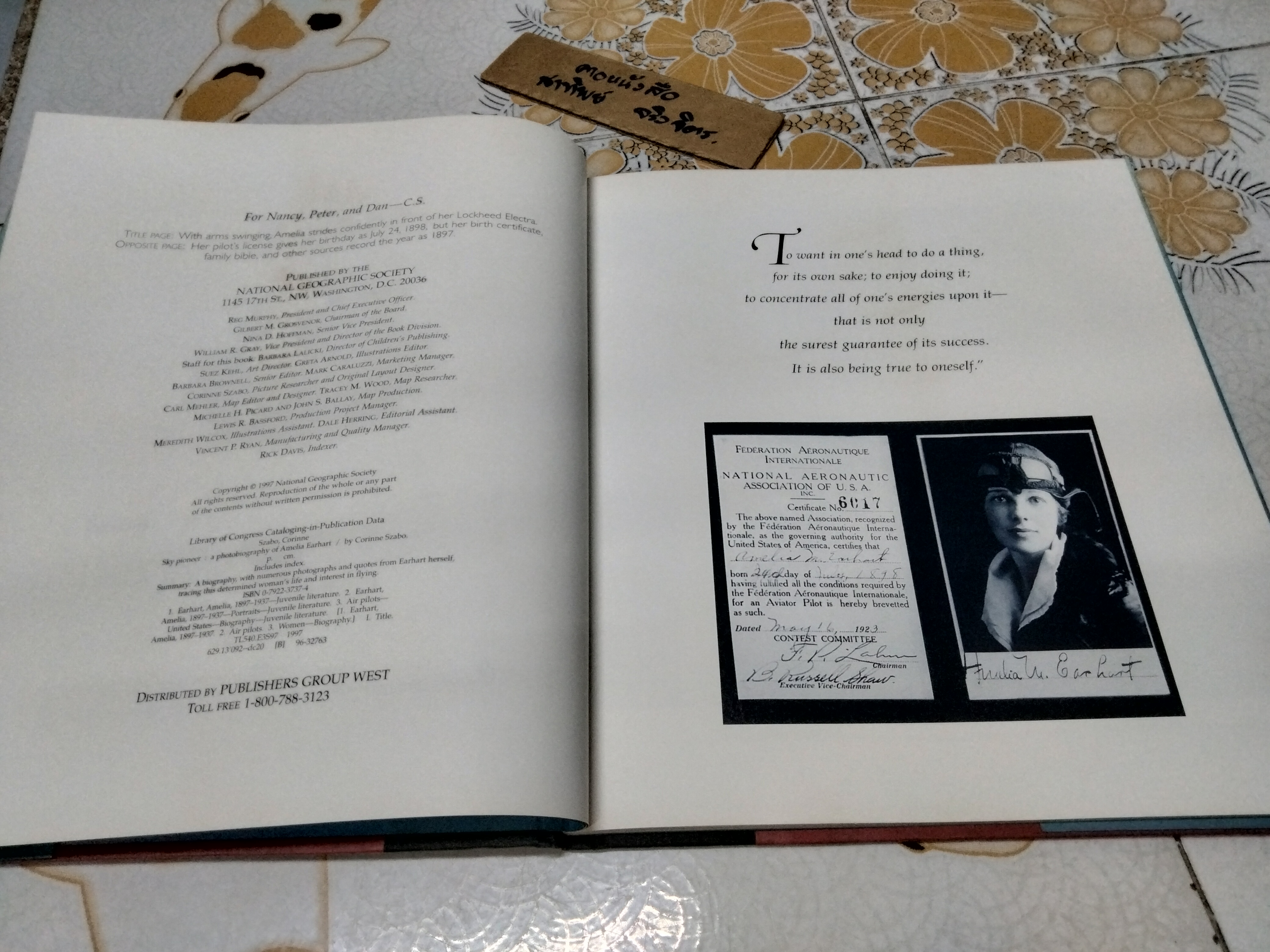 SKY PIONEER : A Photobiography of Amelia Earhart by CORINNE SZABO