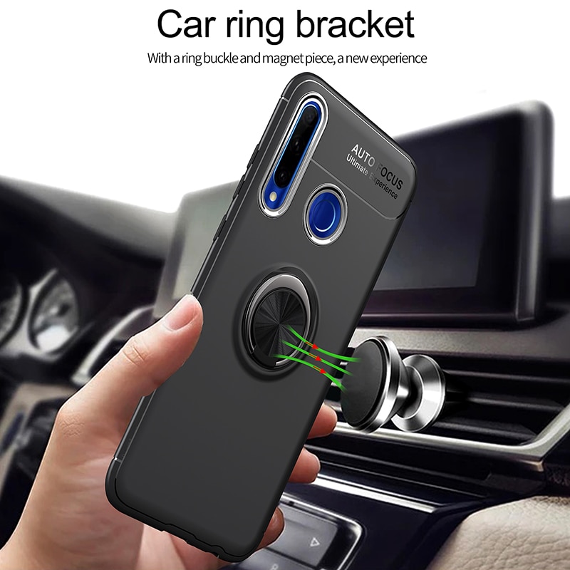 Case Huawei Y7p #เคสฝาหลัง TPU Finger Ring Kickstand (แผ่นโลหะแบบ Built-in)