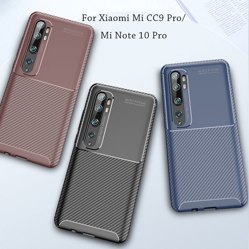 เคส Xiaomi Mi Note 10 Pro #เคสฝาหลังนิ่ม Carbon Fiber Anti-drop TPU Protection