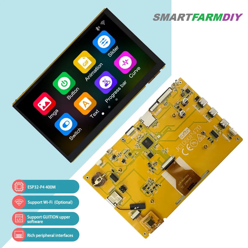 ESP32-P4 บอร์ดพัฒนาหน้าจอสัมผัสแบบ Capacitive ขนาด 7 นิ้ว - PSRAM 32MB