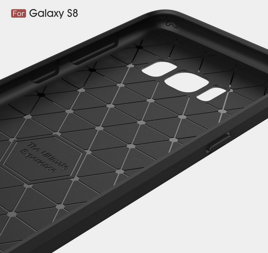 Case Samsung S8 #เคสฝาหลังTPU คาร์บอนไฟเบอร์ Brushed สีน้ำเงิน #พร้อมส่ง