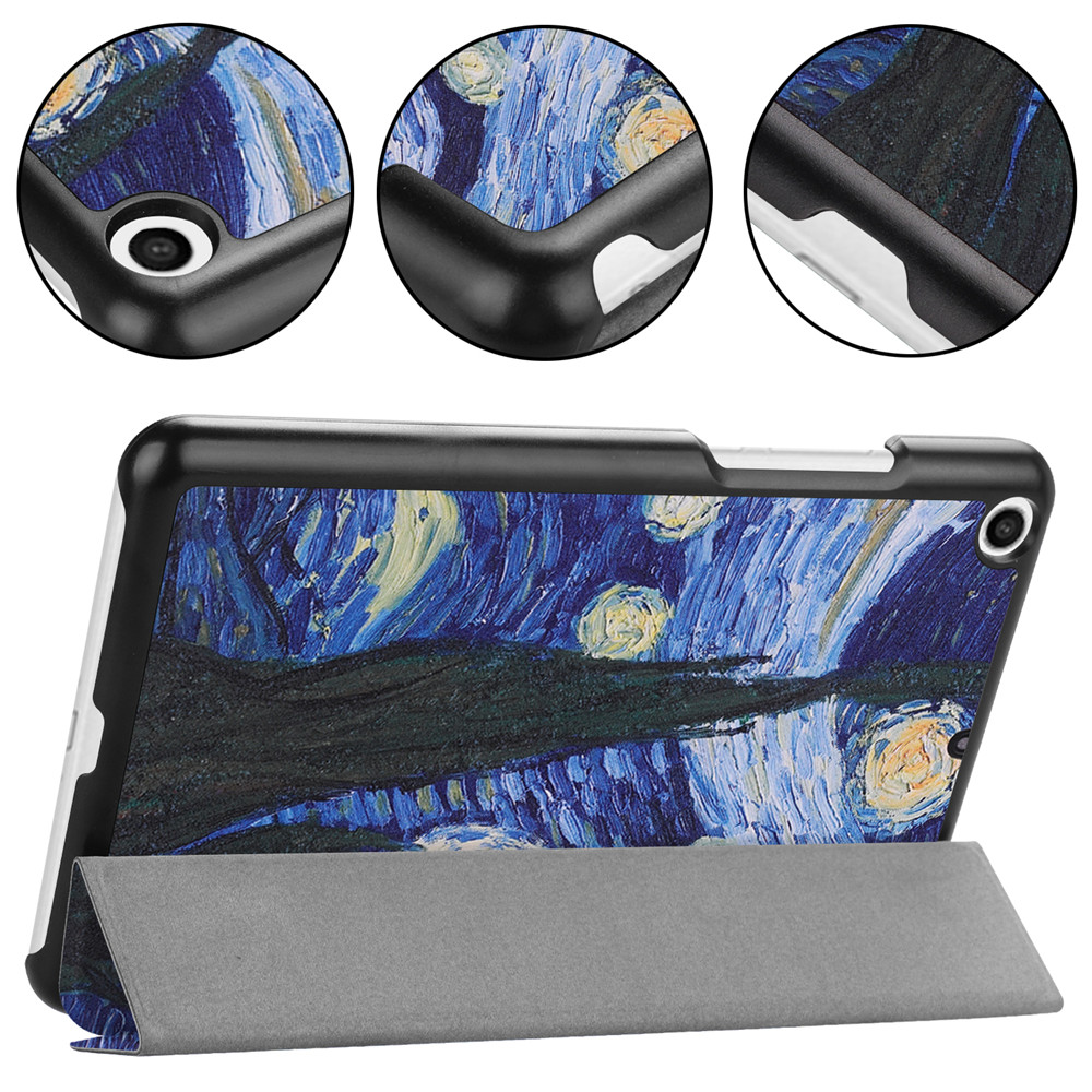 Case Xiaomi Mi Pad 4 #เคสฝาพับพิมพ์ลาย Pattern Printing Smart Tri-fold Leather Stand Case