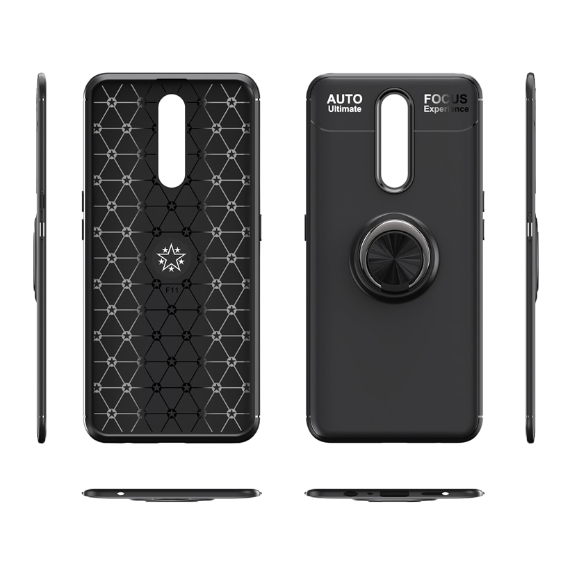Case OPPO F11 #เคสฝาหลัง TPU Finger Ring Kickstand (แผ่นโลหะแบบ Built-in)