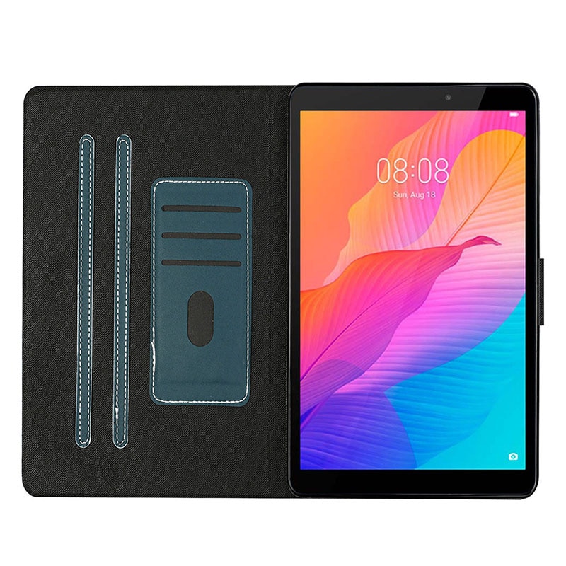 Case Samsung Galaxy Tab S6 Lite 10.4 " SM-P610 P615 P617 #เคสฝาพับหนัง PU มีช่องใส่บัตร Solid Color Shockproof Leather Flip Case Cover