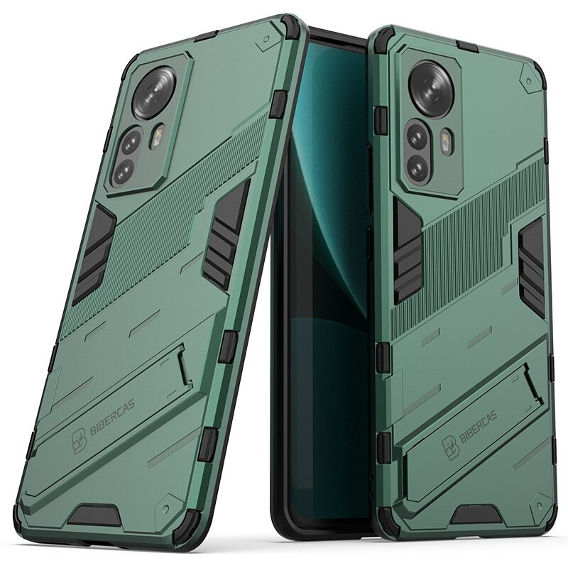 Case Xiaomi 12 Pro #เคสฝาหลังพลาสติก ไฮบริด TPU + Kickstand