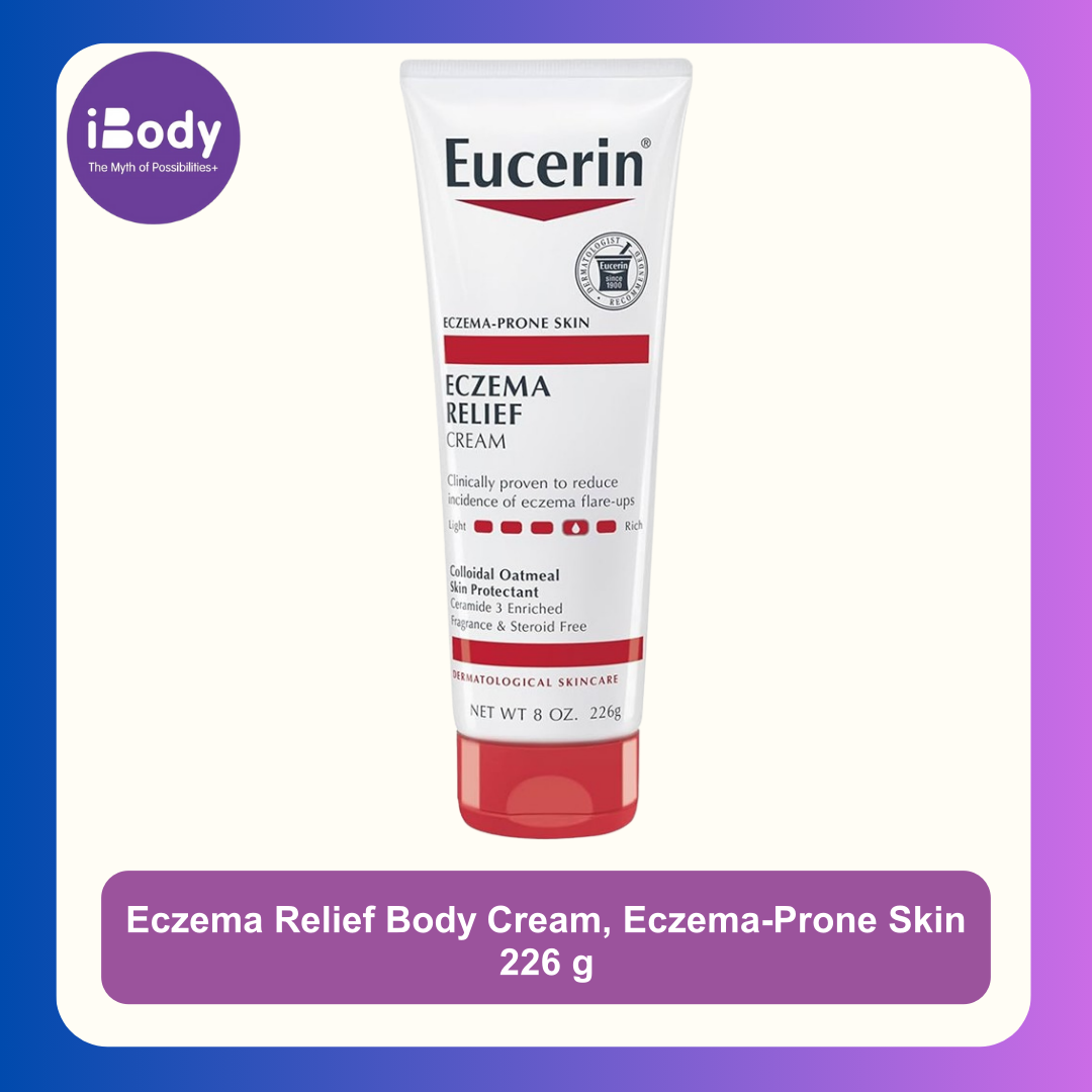 Eucerin® Eczema Relief Body Cream, Eczema-Prone Skin 226g ครีมปกป้องผิวบอบบาง แพ้ง่าย บรรเทาผิวแห้ง คัน &ผิวหนังอักเสบ