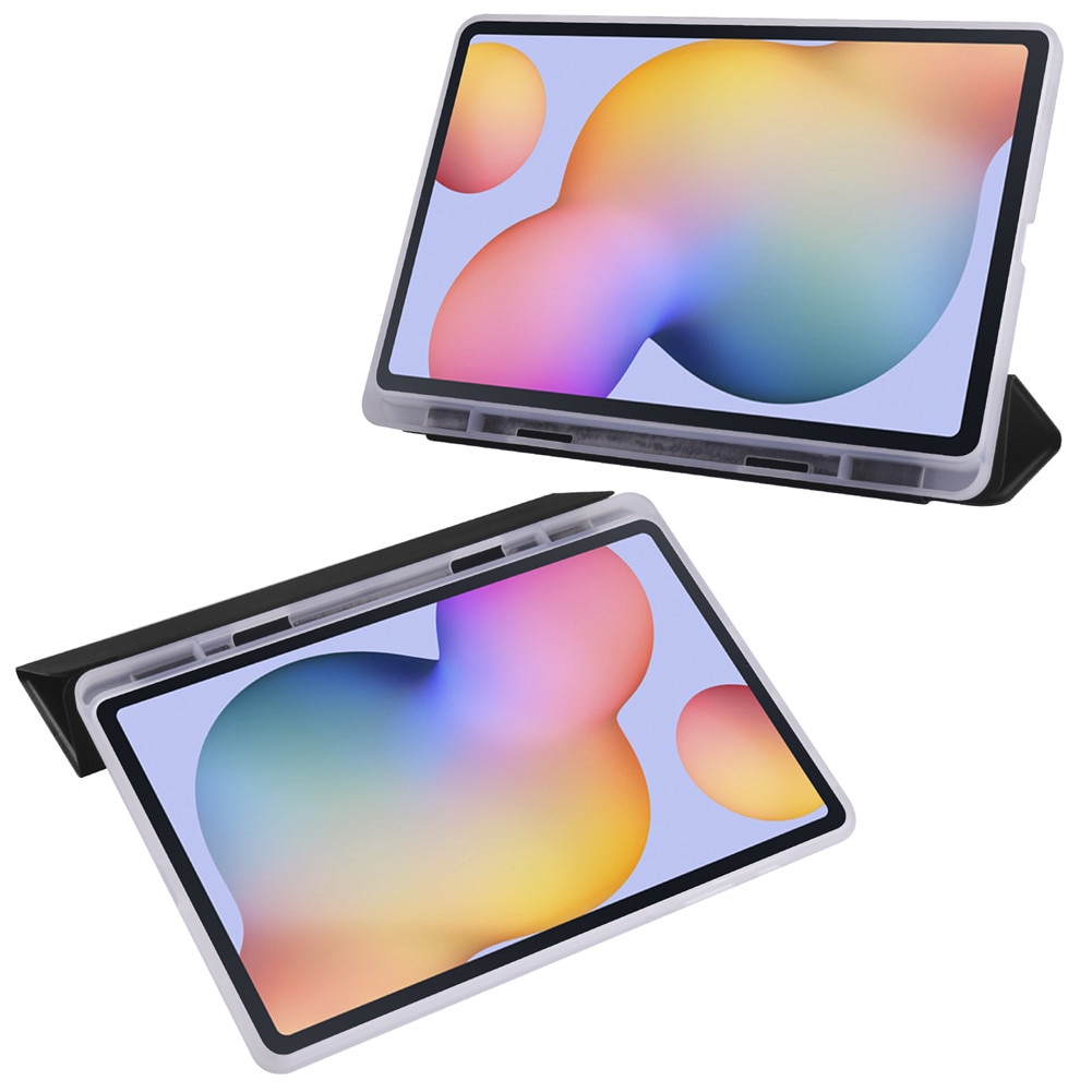 Case Samsung Galaxy Tab S6 Lite 10.4 SM-P610 P615 P617 #เคสฝาพับหนัง PU แบบ 3 พับมีช่องเก็บปากกา Soft TPU Tri-fold Stand Leather Smart Tablet