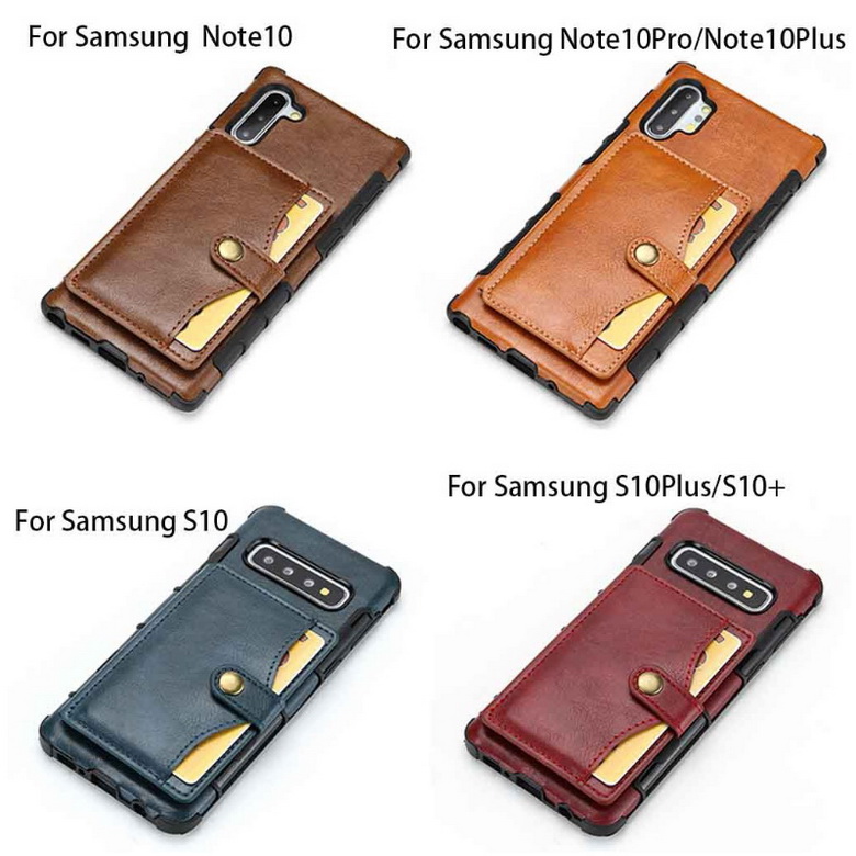 Case Samsung Galaxy Note 10+ #เคสแบบฝาหลัง TPU เคลือบหนัง PU มีที่เก็บบัตร PU Leather Coated TPU Card Holder