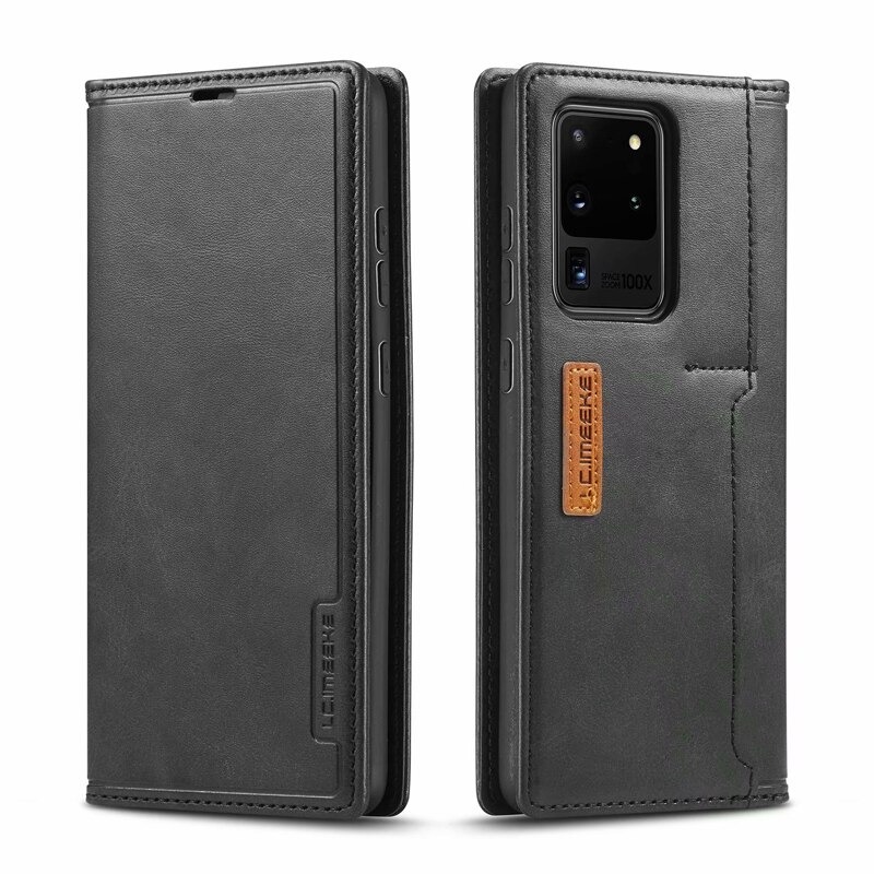Case Samsung Galaxy S20 Ultra / S20 Ultra 5G #เคสฝาพับหนัง PU สไตล์กระเป๋าสตางค์พร้อมช่องใส่การ์ด Fashion Retro Card Slot Wallet Flip Cover PU Leather Phone Case