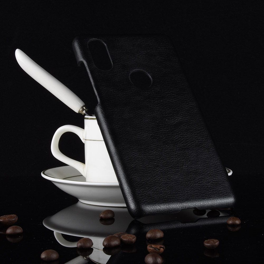 เคส Xiaomi Mi Mix 3 #เคสฝาหลังพลาสติกแข็งเคลือบหนัง PU ลายผิวลิ้นจี่ Litchi Skin Leather Coated