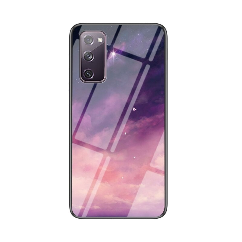 เคส Samsung Galaxy Note 20 / Note 20 5G #เคสฝาหลัง Gradient Color Glass + PC + TPU Hybrid Case
