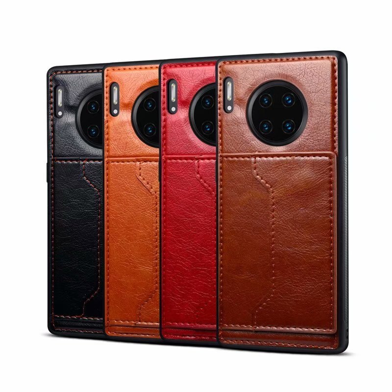 Case Huawei Mate 30 Pro #เคสฝาหลัง TPU เคลือบหนัง PU Crazy Horse Leather Coated PC + TPU Hybrid