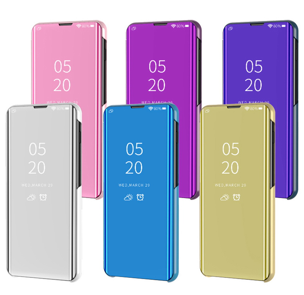 เคส Samsung Galaxy Note 9 #เคสฝาพับปกโปร่งแสงผิวเงา Electroplating Mirror Surface Window View
