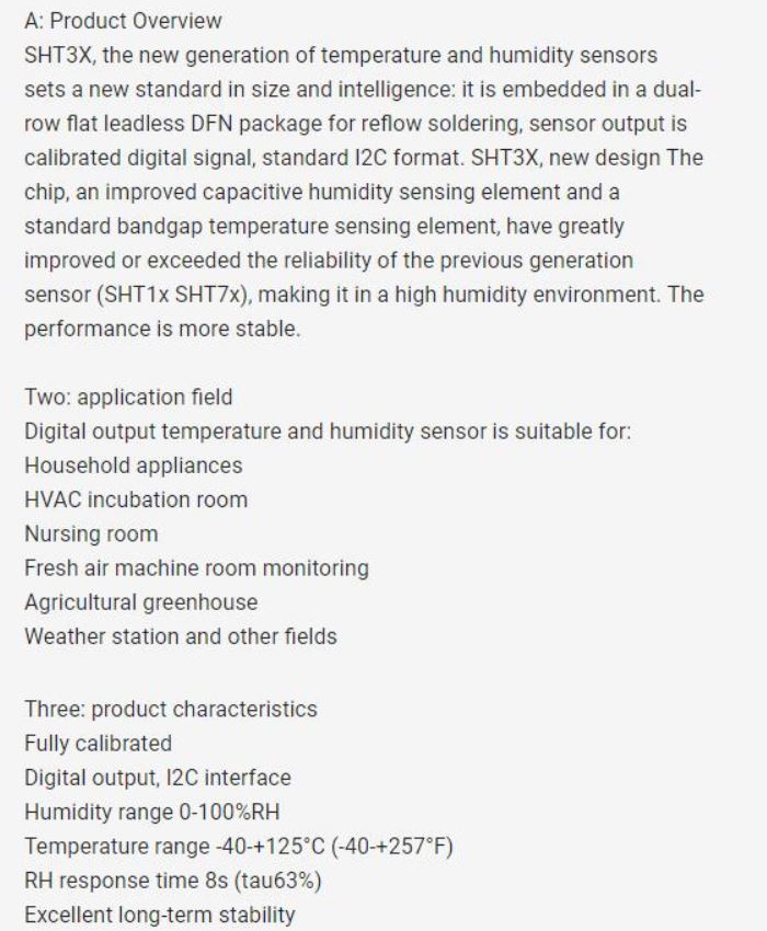 เซนเซอร์ความชื้นและอุณหภูมิ Sensor SHT20 SHT30 ดิจิตอล Probe อุณหภูมิกันน้ำ