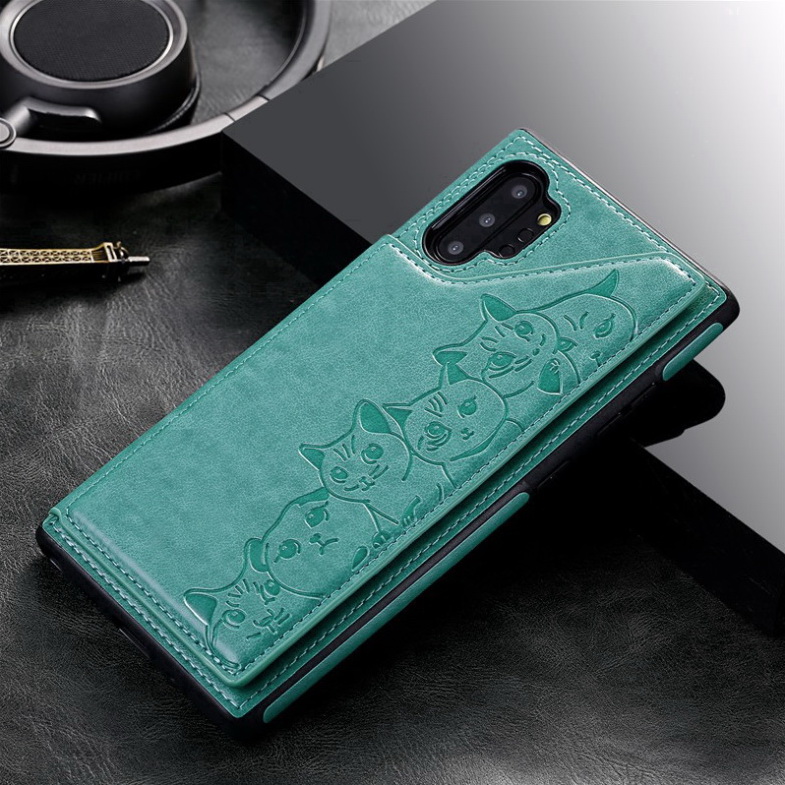 Case Samsung Galaxy Note 10+ #เคสฝาหลัง TPU เคลือบหนัง PU มีที่เก็บบัตร PU Leather Coated TPU Card Holder